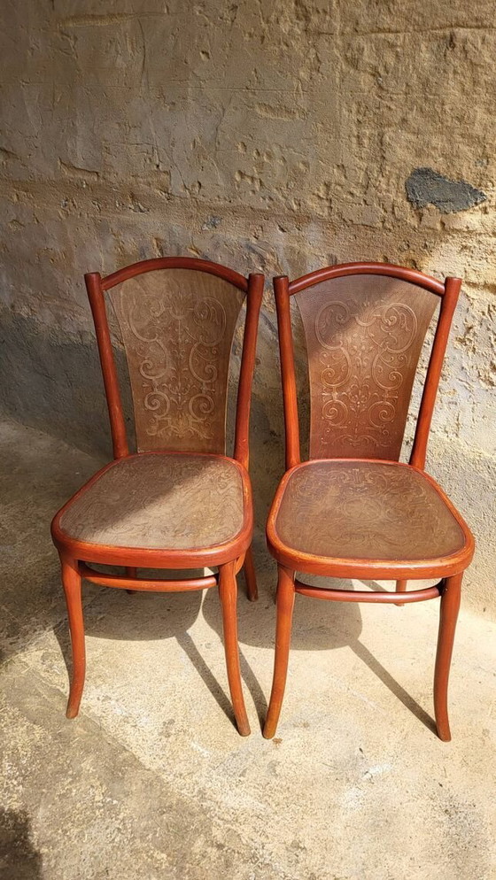 Image 1 of Pair Of Art Nouveau Chairs Thonet