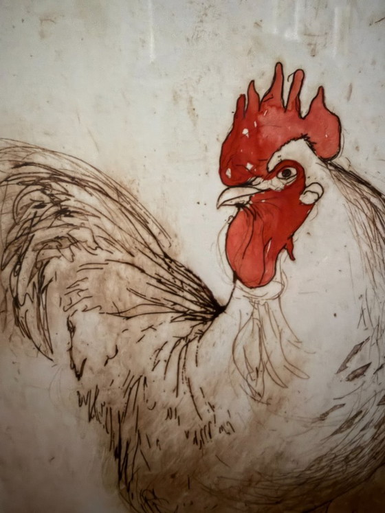 Grabado en cobre: Gallo y pollito – Mia Bruyninckx, Arte, Papel, Madera (photo 3 of 8)