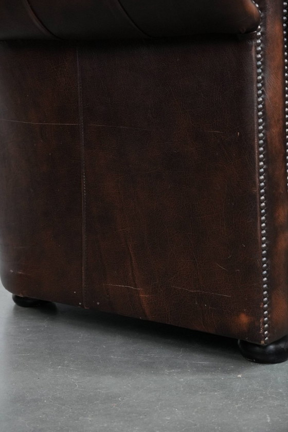 Image 1 of Brauner Chesterfield-Sessel aus Rindsleder im englischen Stil