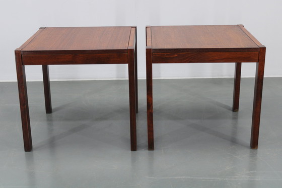 Image 1 of 1960s Set of Two Square Side/Coffee Wooden Tables, Denmark