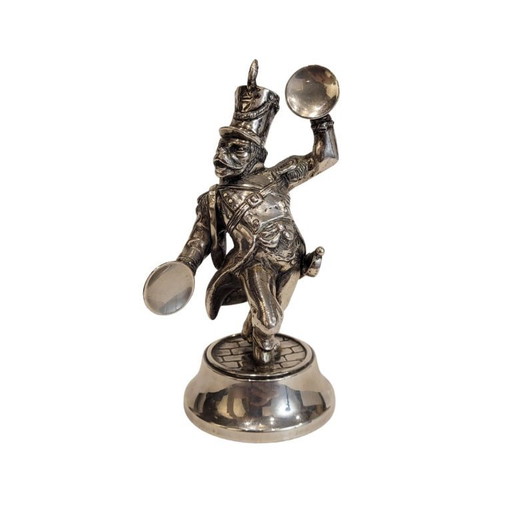 "Singe musicien, argent massif, 20e s. - Espagne