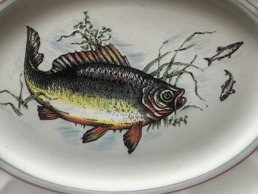 Teller à Poisson Vintage aus Céramique " Ceramica Castellana " 36/27 cm