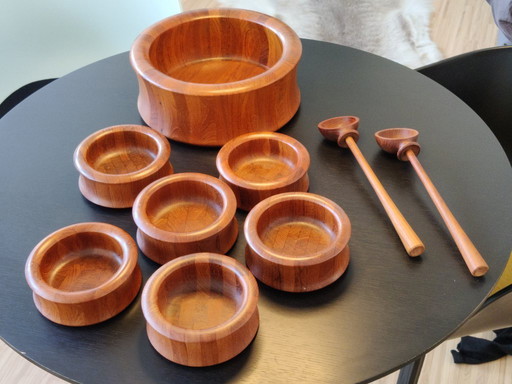 Digsmed Danimarca, set di ciotole per insalata, teak