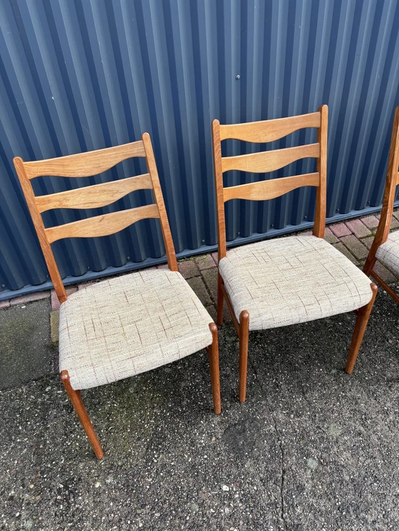 Image 1 of 6 Piece Vintage Dining Chairs Teak Danish