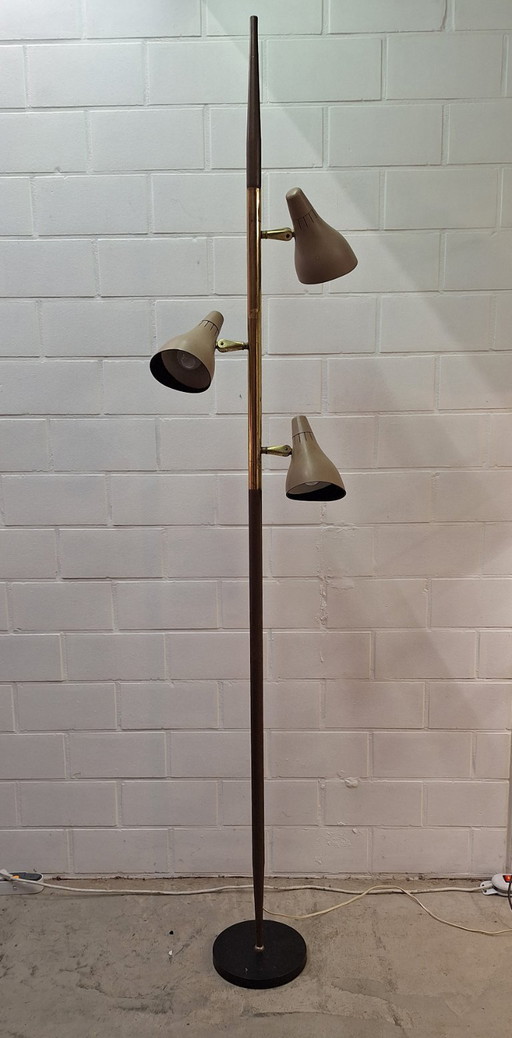 Lampadaire Lightolier de Gerald Thurston, style milieu du XXe siècle.