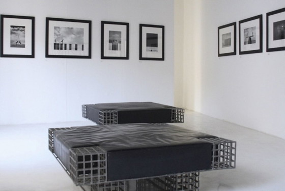 Image 1 of Large bench ottoman by Carla Sozzani in Milan mohair velvet 1990s