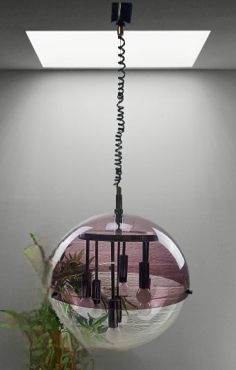 Lampada a sospensione Space Age di Raak Amsterdam Anni '70 – hanglampen, Metal, Plexiglass, Vintage
