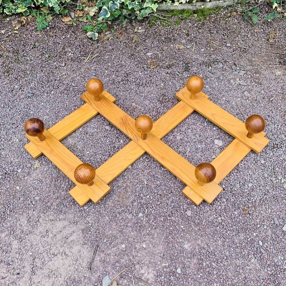 Vintage Extendable Pine Coat Rack – Wood (photo 2 of 9)
