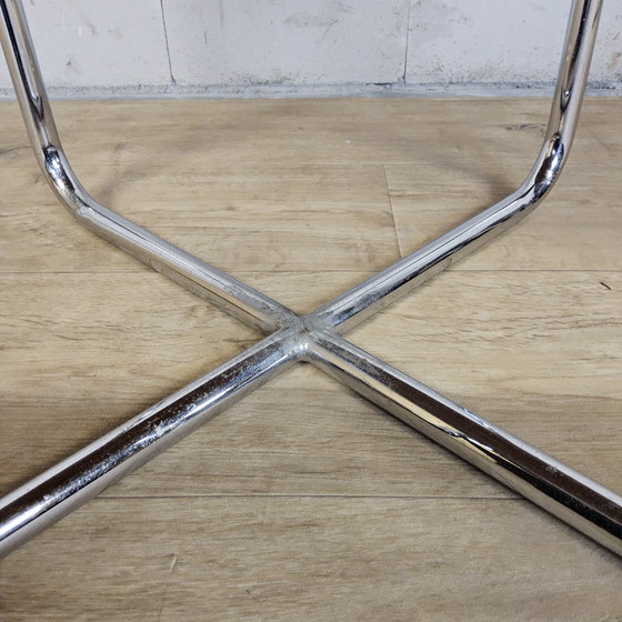 Image 1 of Table basse vintage - Ma maison Bas van Pelt (chrome et bois) table basse milieu du siècle (vers 1930)