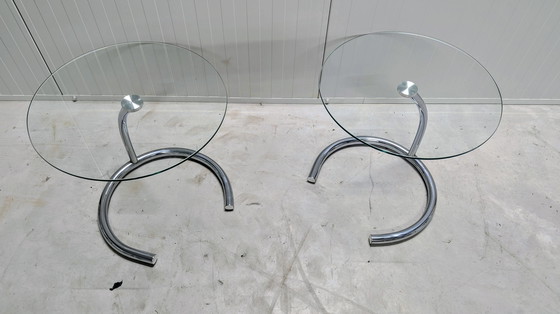 Image 1 of Set of glass side tables