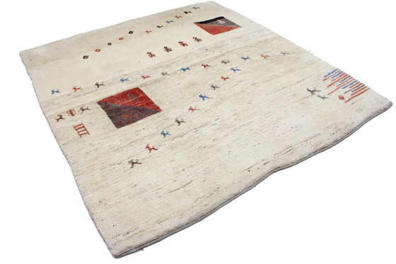 Image 1 of Original Persian carpet Gabbeh Ghashghai Oriental carpet 219 cm x 195 cm Old Natural