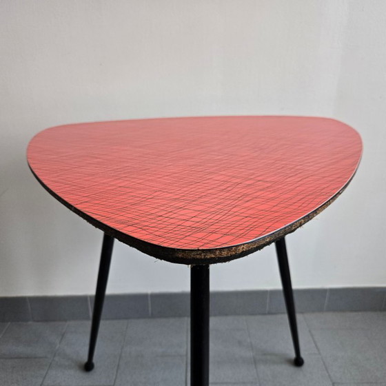 Image 1 of TABLE DE BISTROT BAR VINTAGE 1950 TRIPODE FORMICA & ACIER 50S ROCKABILLY ZAZOU