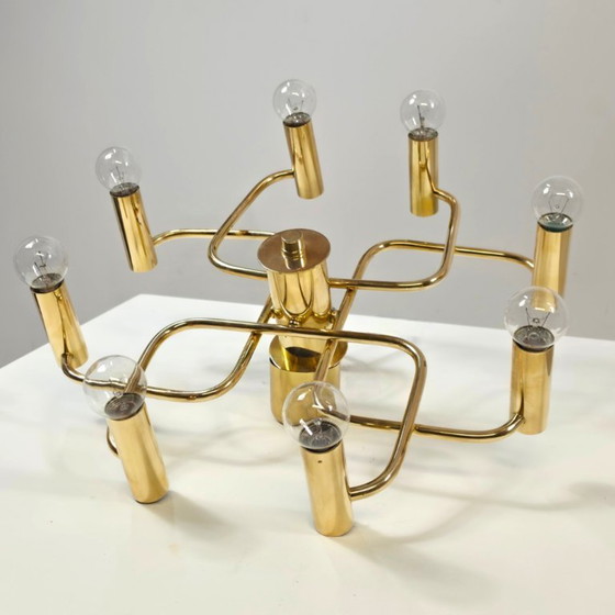 Lámpara de techo estilo Sciolari Sputnik de los años 70, mediados de siglo, latón. – Plafones, Brass (photo 7 of 8)