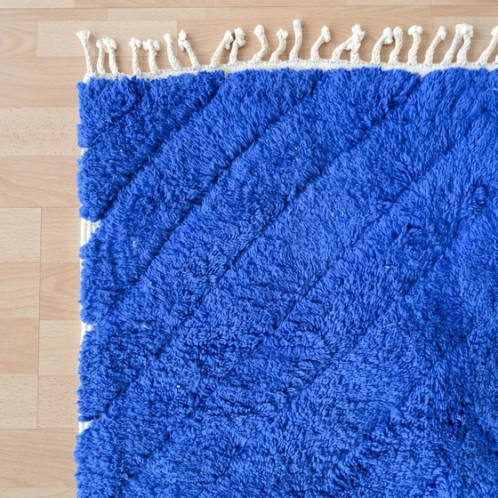 Prachtig blauw wollen vloerkleed 150/250cm – Vloerkleden en tapijten, Katoen (photo 6 of 6)