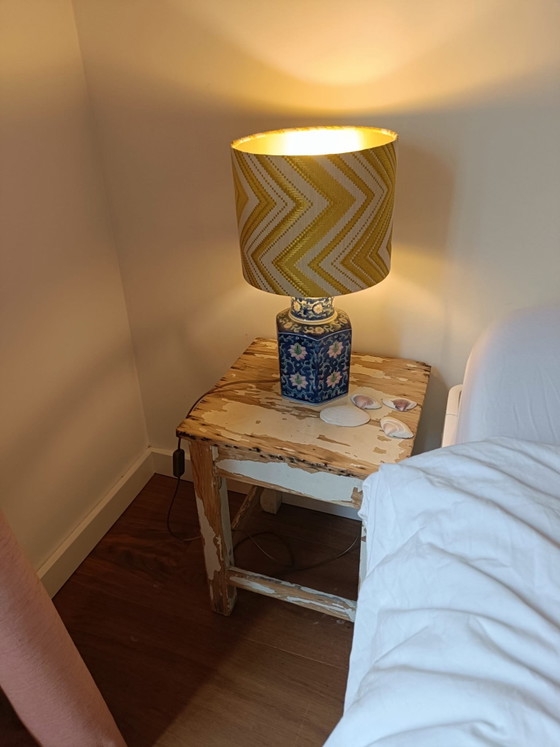 Bedside lamp, Table lamps, Ceramic, Textile, Blue (photo 6 of 6)