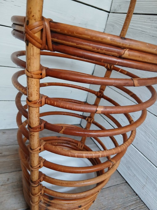 Vintage jaren '60 rotan paraplubak, italianos ontwerp.