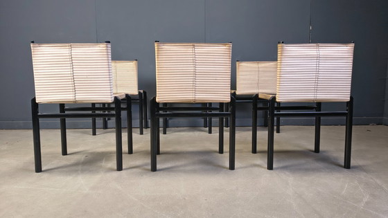 Image 1 of 6er-Set "Mastro" Esszimmerstühle von Afra & Tobia Scarpa für Molteni, Italien, 1980er Jahre