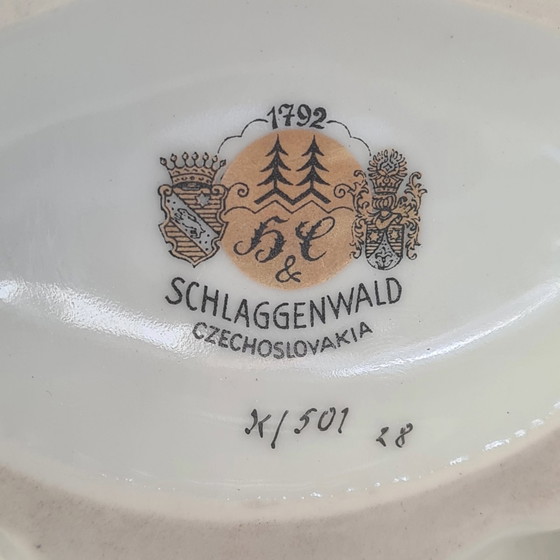 Image 1 of Art Deco porcelain Barzoi statue Schlaggenwald