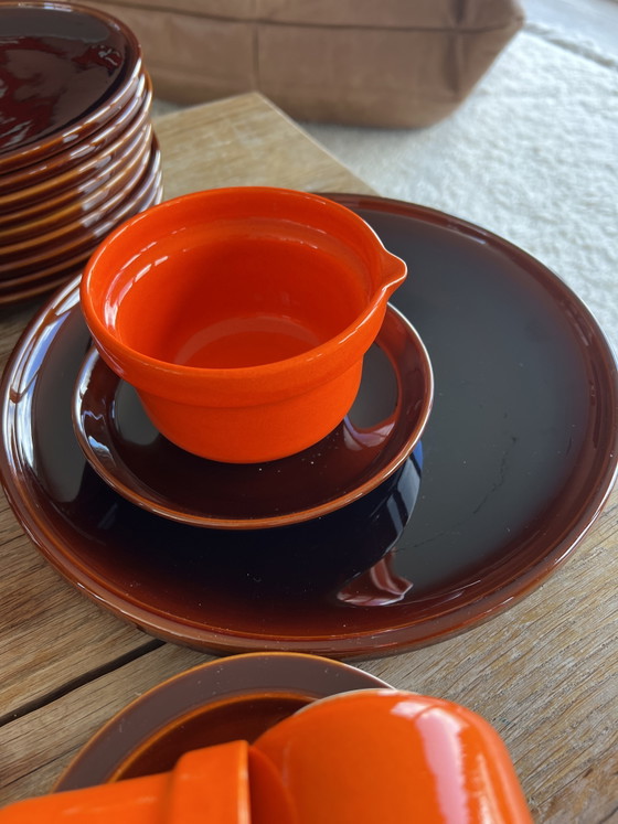 Triangle Houses Orange/Brown Dinnerware – Driehoek Huizen, Crockery, Ceramic (photo 4 of 14)