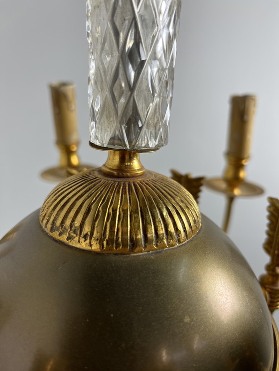 Image 1 of Vintage 1940s/50s gold plated French chandelier