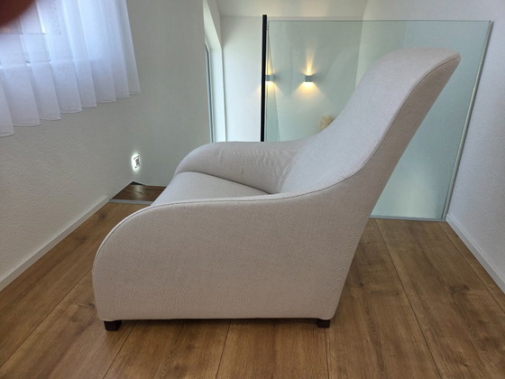 B&B Italia Maxalto Kalos Armchair with Ottoman, Antonio Citterio, Textile, Beige (photo 4 of 8)