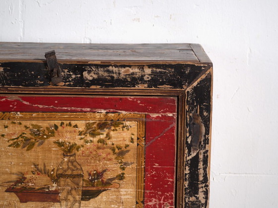 Antique painted sideboard in elm wood – China, circa 1950 – Iron (photo 35 of 40)