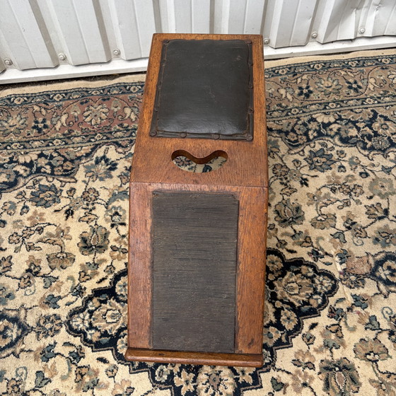 Banc à cirer les chaussures du milieu du siècle – Leather, Wood (photo 6 of 7)