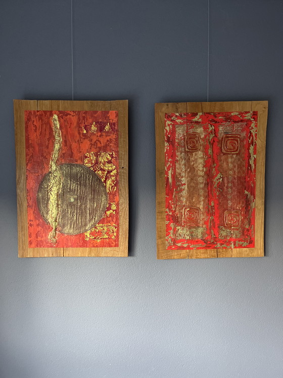 Image 1 of Two beautiful paintings painted on wood
