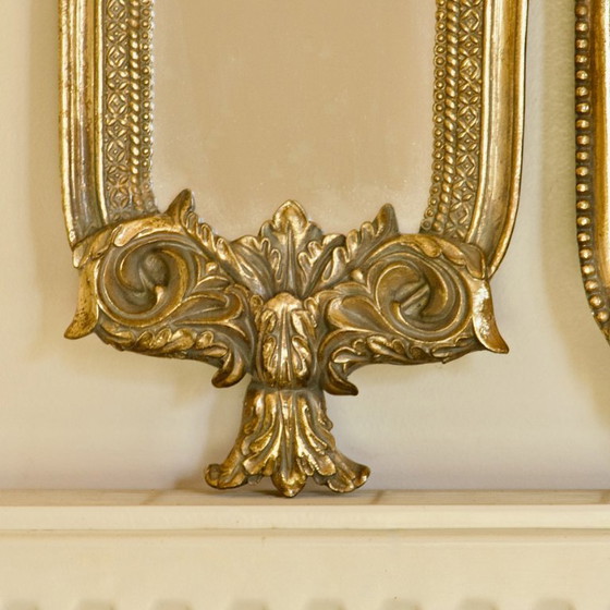 Image 1 of Exceptionnel triptyque de miroirs baroques du XIXe siècle en bois doré
