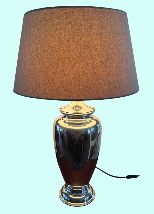 Luxe Franse Étain 95% lampvoet ('80) | Zwaar klassiek-chique designstuk