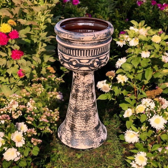 Image 1 of Vaso per fiori in ceramica/Stele per fiori Ruwel-Werke di metà secolo, realizzato nella Germania occidentale negli anni &#39;60 