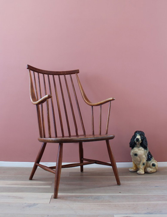 Image 1 of Houten vintage spijlenstoel - Lena Larsson - Nesto. Scandinavisch design stoel