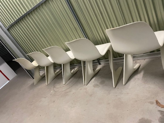 Image 1 of 5 Chairs Set Original Kangaroo Z Ernst Moeckl Horn Collection White Baydur