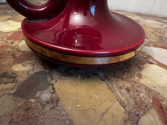 Image 1 of Bougeoir debut années 50 en céramique St-Clement Bordeaux Rehaussé d’ Or