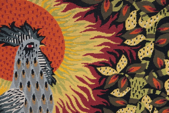 Image 1 of Large Vintage Art Deco Canvas Tapestry in the style of Jean Lurçat, 1950