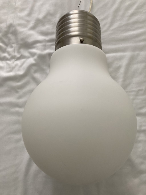 Giant opal glass pendant light by Agemob International, vintage 80s