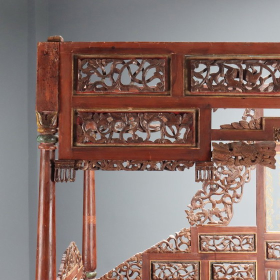 Image 1 of Letto a Baldacchino in Legno Esotico