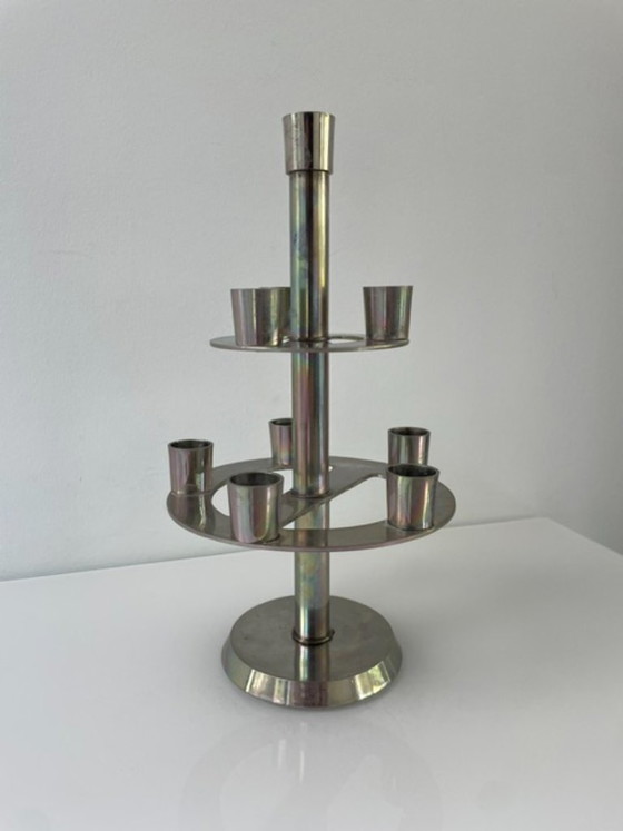 Image 1 of Kandelaar 9 kaarsen etagere metaal 30 cm