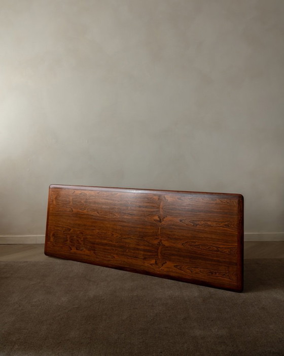 Image 1 of Vintage Rosewood Coffee Table With Leather Magazine Shelf by Topform, Mid-Century Dutch Design, 1960s