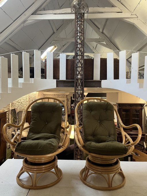 Paire de Fauteuils en rotin