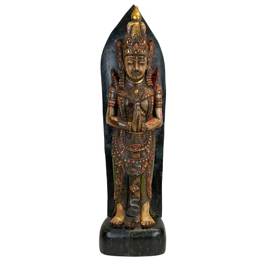 Antique Balinese Temple Statue – Añjali Mudra (Sembah) – c. 1890–1930 – 67.8 cm