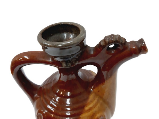 Image 1 of Vintage glazed ceramic pitcher 14 cm