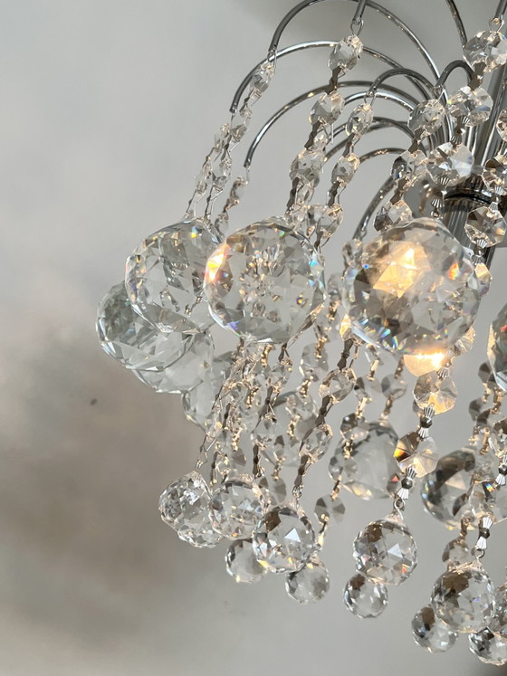Image 1 of Set van 2 gemerkte SWAROVSKI STRASS kroonluchters hanglampen chrome vintage 