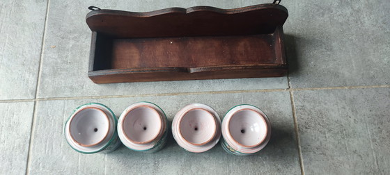 Image 1 of Ensemble à épices en céramique Vallauris + présentoir