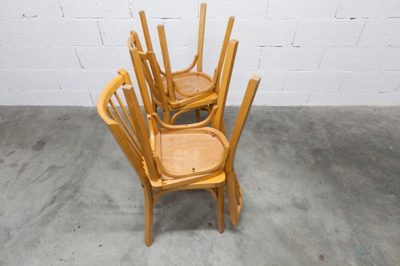 Image 1 of Juego de 4 sillas de bistró Baumann, modelo 153, estampado 1981