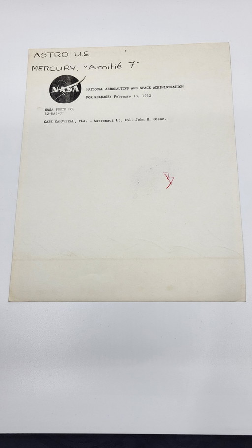 Photograph by John H. Glenn Mercury 7 NASA print, 20th century