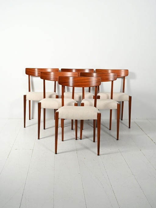 Set of six Scandinavian teak dining chairs, 1960s
