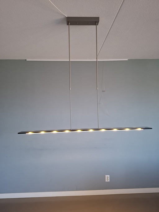 Lampe pendante dimmable en verre trempé 140 cm avec éclairage LED