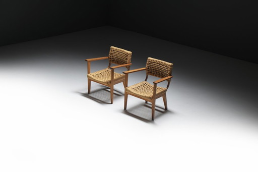 Vintage Lounge Chairs by Atelier Adrien Audoux & Frida Minet for VIBO France