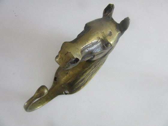 Image 1 of Gancio appendiabiti vintage in ottone a forma di testa di cavallo (rif. 110726010)
